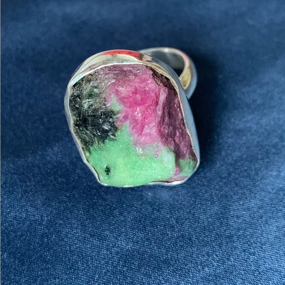NWT Rough Ruby Zoisite Ring Size 9.75 Sterling Silver